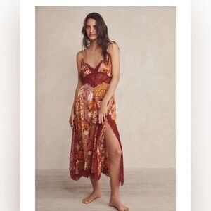 🎉LAST PIECE🎉Free People Right Now Midi Slip Dress Amber Combo